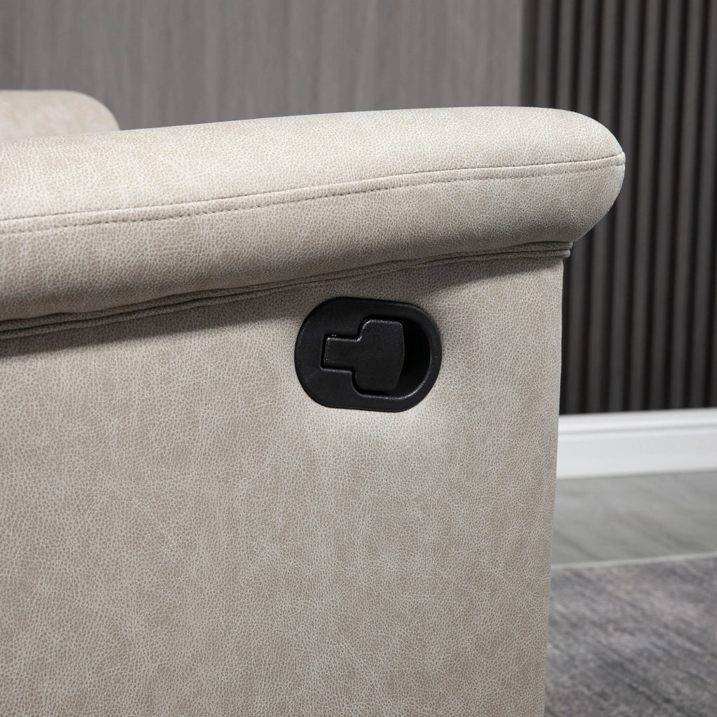 Poltrona Reclinabile con Poggiapiedi e Braccioli Imbottiti ¨C zephmum ¨C Grigio 78x96x102 cm