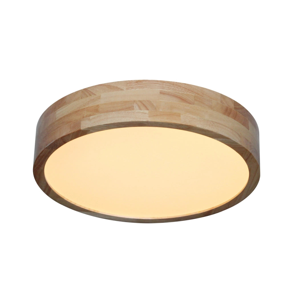 Plafoniera tonda Ø40 legno chiaro LED 24W CCT Italux