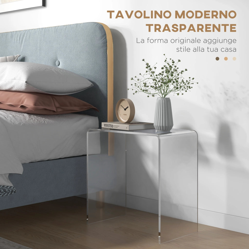 Tavolino da Caff¨¨ Acrilico Trasparente ¨C Minimal ¨C 53.5x30.5x53.5 cm