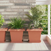 Vaso quadrato per fiori 6 pcs Rosso Mattone 33 x 33 x 26 cm