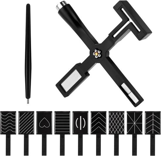 Set di Magnetizzatore per Artigianato di Unghie a Cat Eye - 11 Set Completo con 5 in 1 Pennelli Magnetici, Tavole Magnetiche e Magnetizzatore per Vernice.