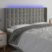 Testiera a LED-Testata con LED Grigio Chiaro 183x16x118/128 cm in Velluto 886301