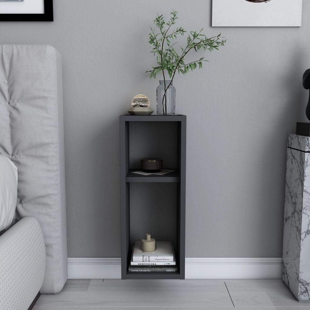 Comodino in legno "Sault" - 23 x 22 x 60 cm - Grigio antracite