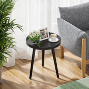 Tavolo da notte rotondo Ø 38 cm - stile scandinavo - legno nero