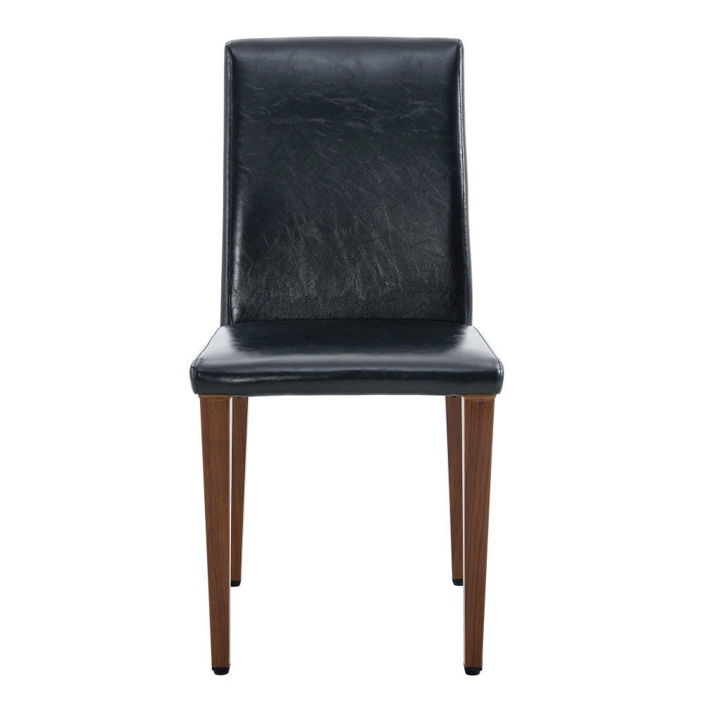 SEDIA da pranzo moderna 90 cm PU nero e metallo effetto noce