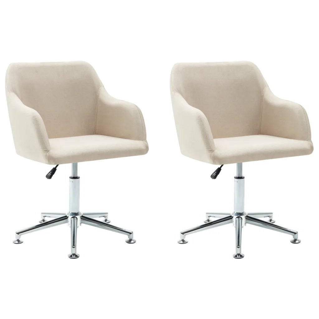 Sedie da Pranzo Girevoli 2 pz Crema in Tessuto 283481