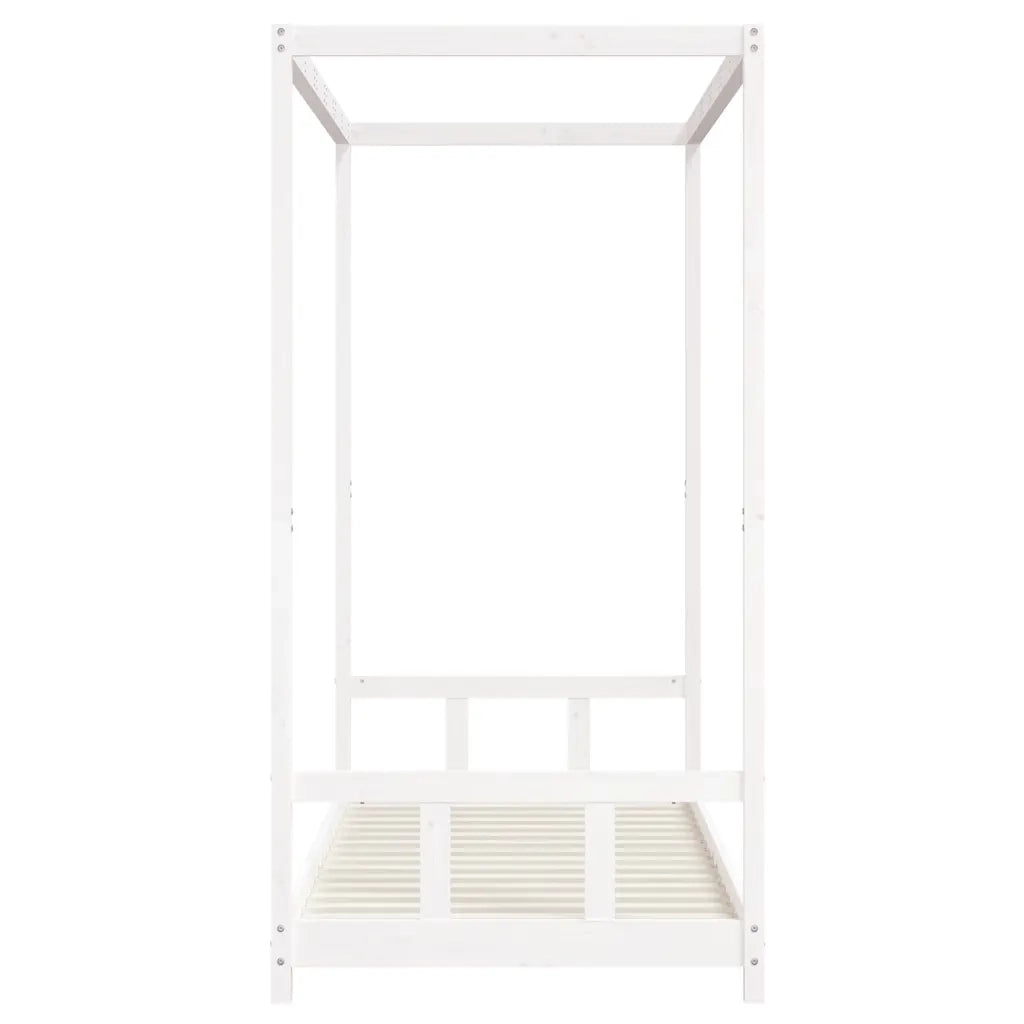 Giroletto per Bambini | Letto Infantile | Lettino Bianco 90x200cm in Legno Massello di Pino