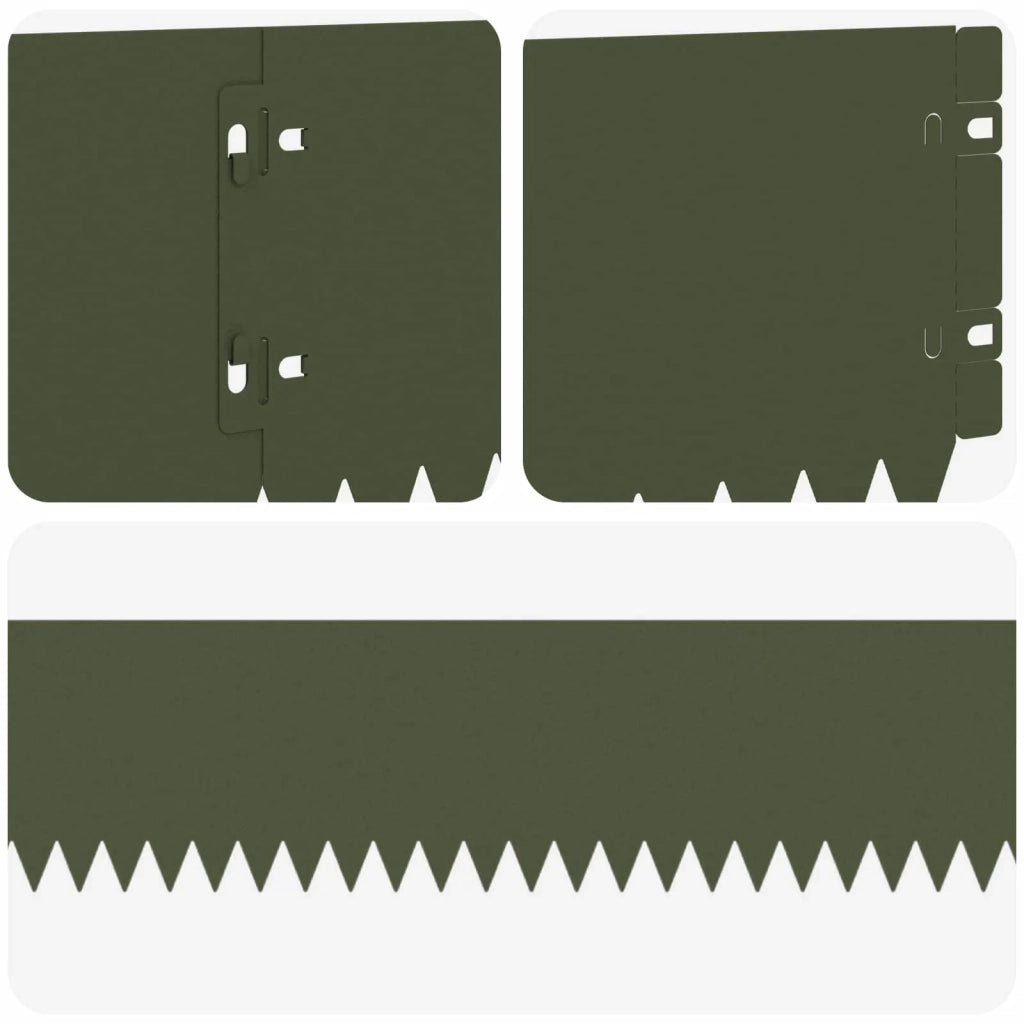 Bordura per Prato 10 pcs 103 x 15 cm Acciaio Verde Oliva 8008457