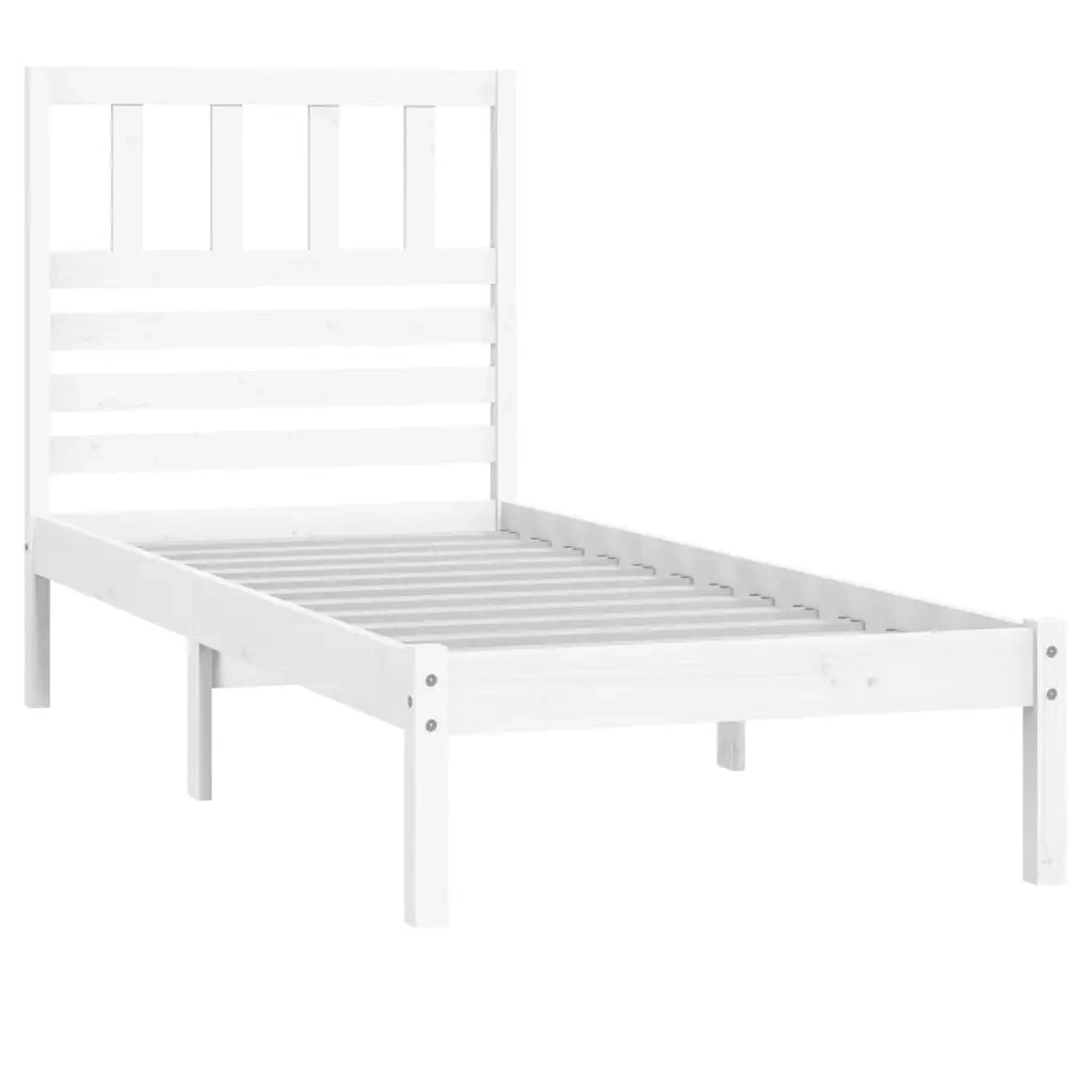 Giroletto senza Materasso Bianco 75x190 Legno Massello di Pino