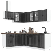 Set Mobili da Cucina 11 pz Lucca Neri Legno Multistrato