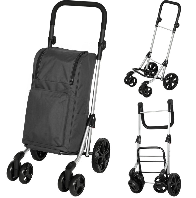 CARRELLO SPESA 3 in 1 46 L con vano termico, pieghevole, grigio scuro