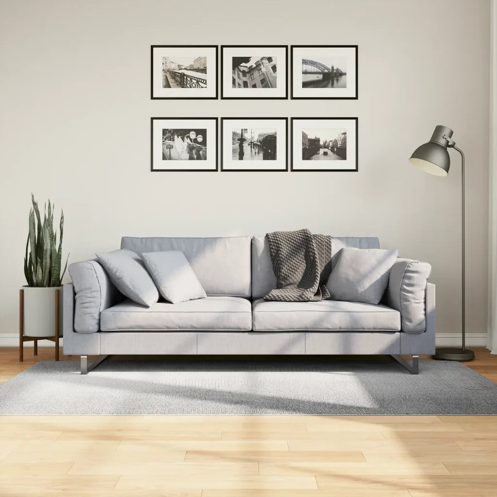 Tappeto del soggiorno | Tappeto IZA a Pelo Corto Aspetto Scandinavo Grigio 100x200 cm