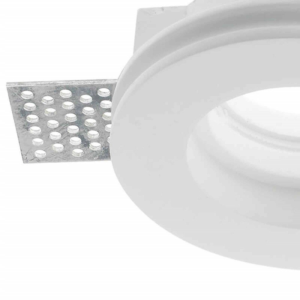 Trade Shop - Faretto Smart Gesso Tondo Led Gu10 Wifi Luce Incasso Rgb Cct Alexa Google 125mm -