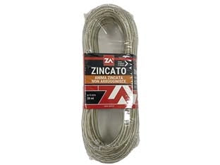 CAVETTO ACCIAIO ZINCATO RIVESTITO IN PVC TRASPARENTE IN MATASSINE- - ø mm.5 in rotoli da mt.20 - 4 pezzi