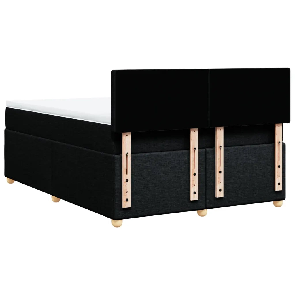 Giroletto a Molle con Materasso Nero 140x190 cm in Tessuto
