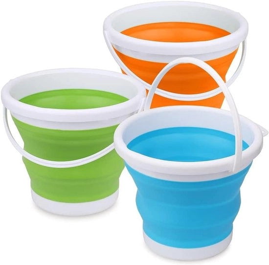 Emme 3L Opvougbile - 3 Set di Emme Portatili Spaziali 3 Liter Multifunzionali per la Casa, il Mare, la Piscina e la Pulizia