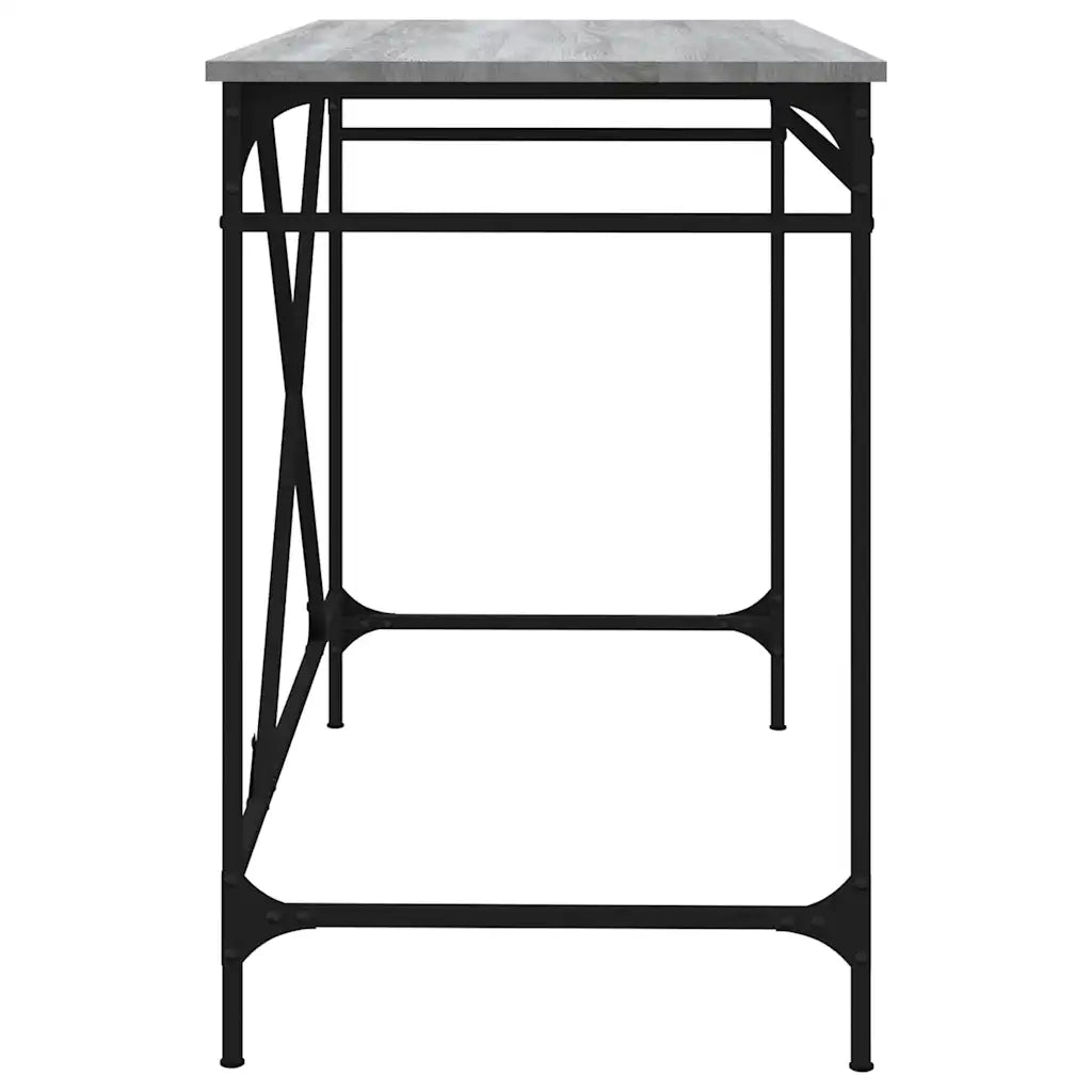 Scrivania | Tavolo da Ufficio Grigio Sonoma 100x50x75 cm Legno Multistrato e Ferro