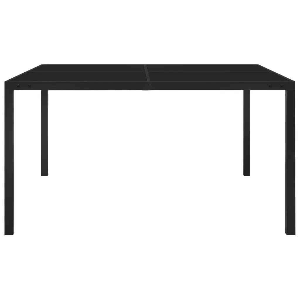 Tavolo da Giardino 130x130x72 cm Nero in Acciaio e Vetro 313099