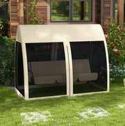 Altalena da giardino 3 posti 2 in 1 con funzione letto; baldacchino e zanzariera; caffè