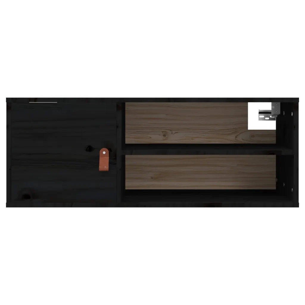 Pensile Nero 80x30x30 cm in Legno Massello di Pino CFW5386613
