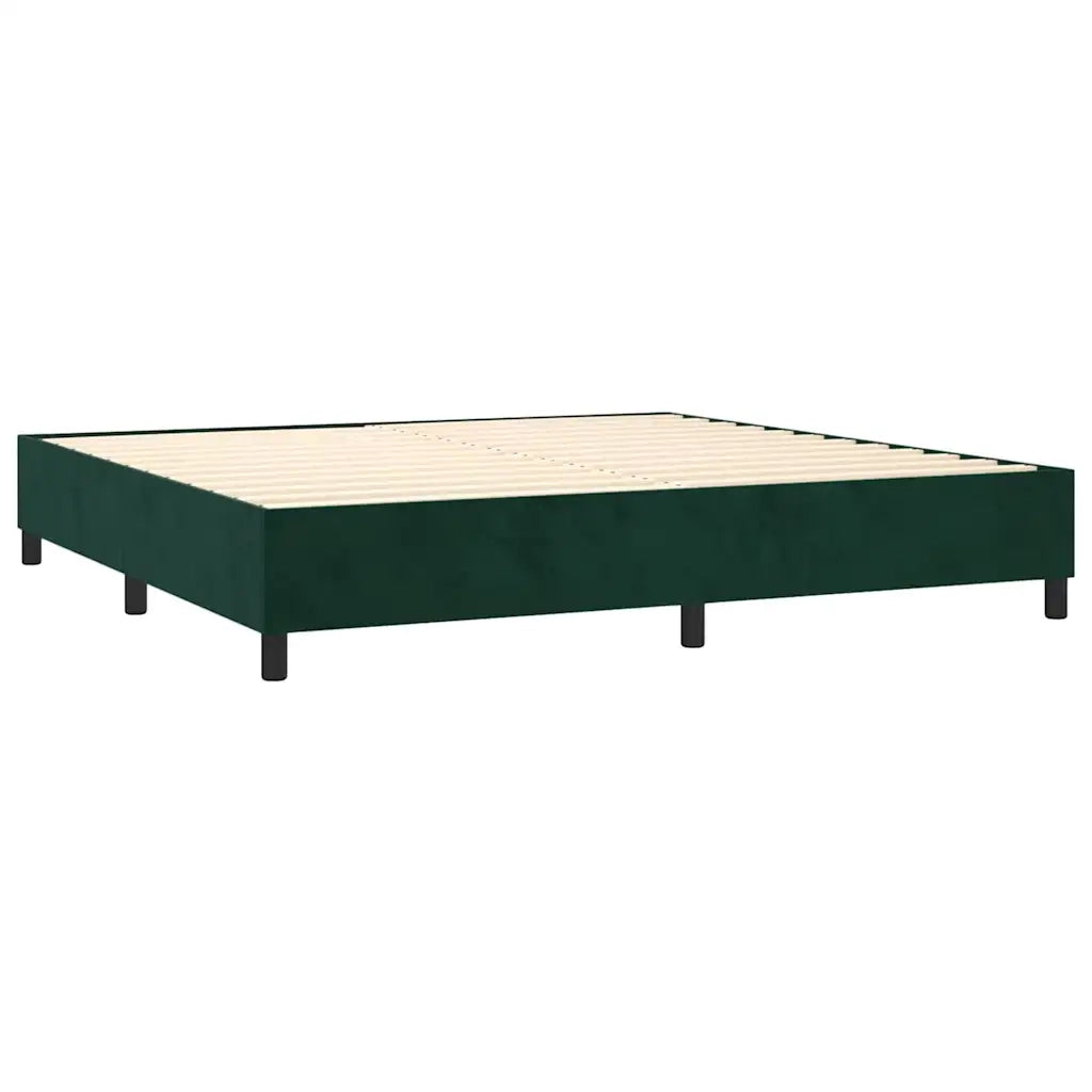 Giroletto a Molle con Materasso Verde Scuro 200x200 cm Velluto 3143166