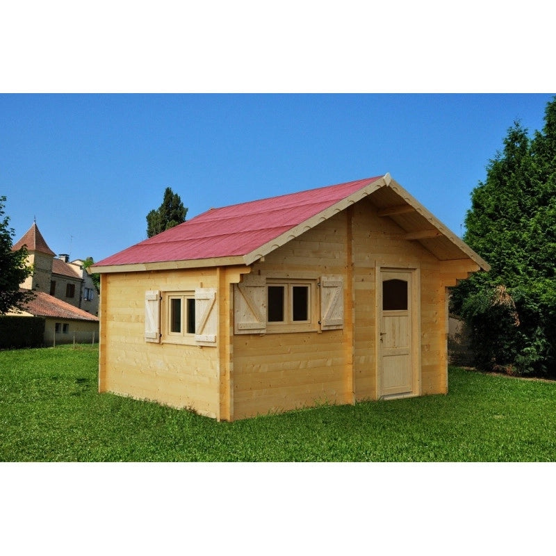 Casetta in legno 500x400 cm – Pareti 60 mm – Tetto 16° rosso – Finestre doppio vetro – CZ5040.02L Foresta