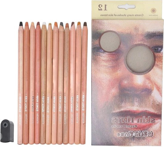 Pittura al pastello colorata per ritratti con punteruolo - Qualità premium con nucleo di pastello morbido