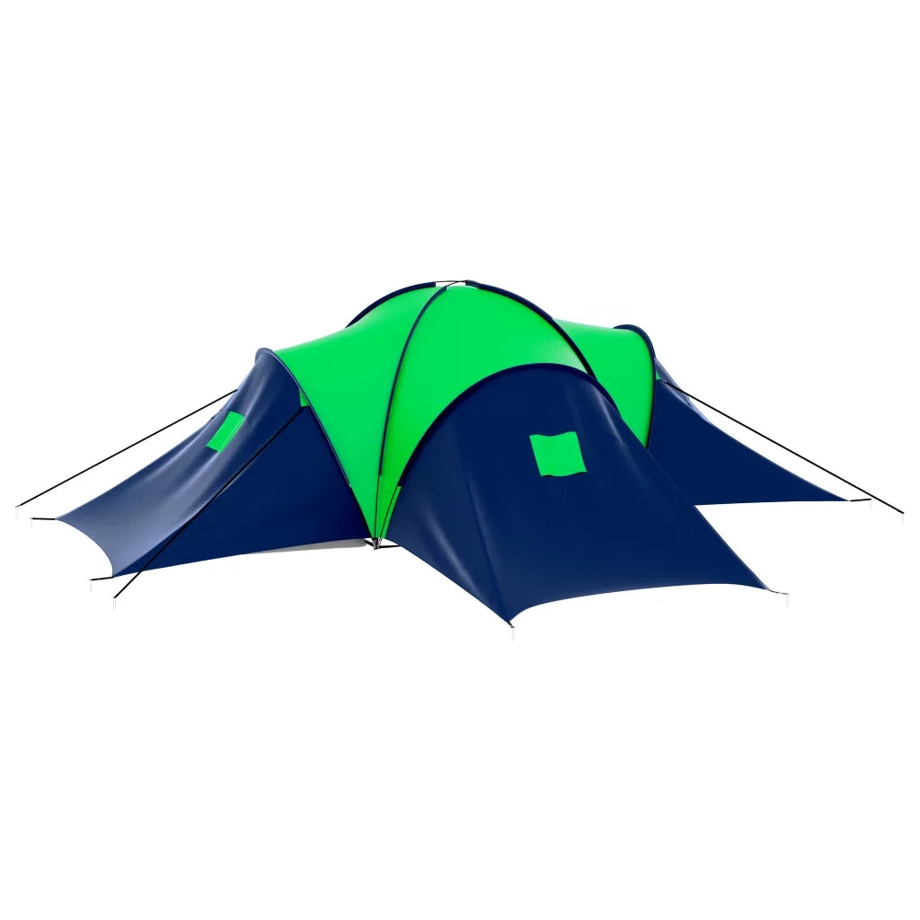 Tenda da campeggio in poliestere per 9 persone-Tenda per Famiglie blu e verde