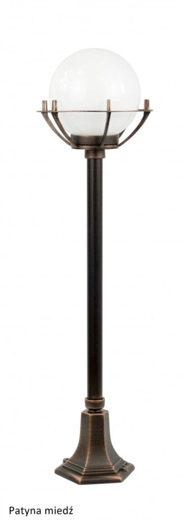 Lampada da giardino 102cm sfera 25cm E27 nera IP43