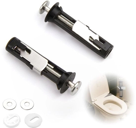 Bevestigazione di sedile per toilette – bevestigazione di sedile per toilette universale da sopra, set di viti per sedile per toilette da 2 pezzi, bevestigazione di sedile per toilette duratura con sgancio rapido