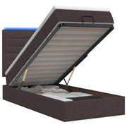 Letto Ottomano con Materasso e LED Marrone Scuro 100 x 200 cm 3457968