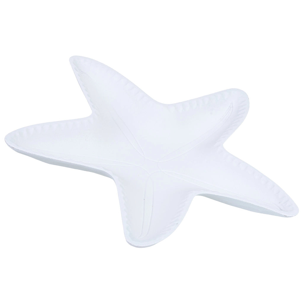 Vassoio decorativo in legno bianco, 33x31x3h cm