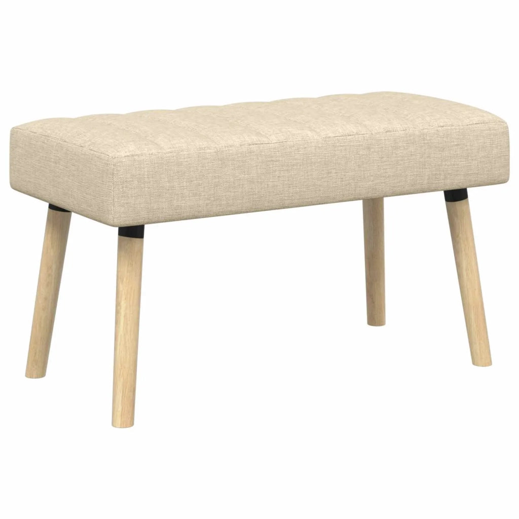 Panchina trapuntata a canale Crema 80 x 40 x 46 cm Tessuto 42038480