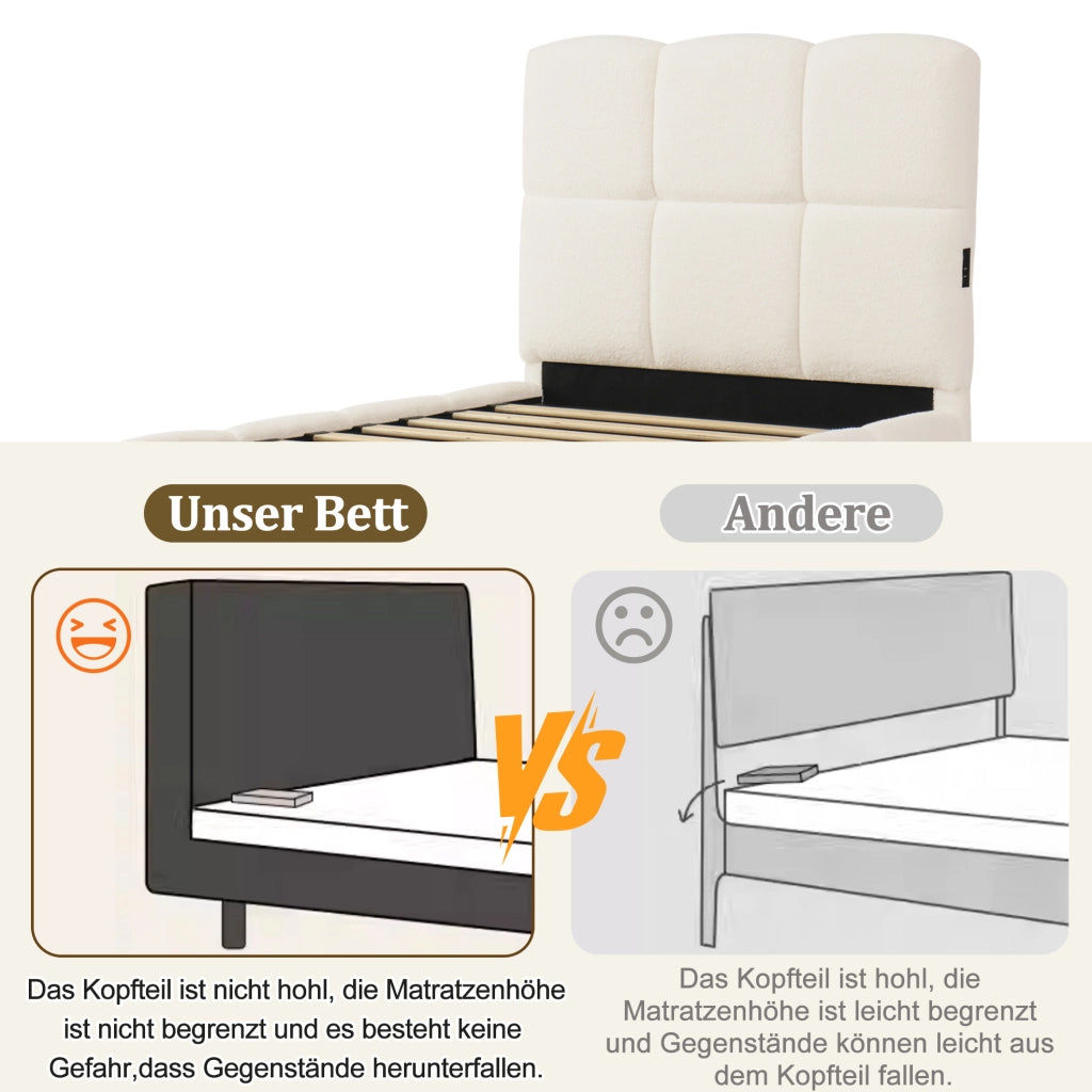 Letto bambini 90x200 cm con vano contenitore e USB-C