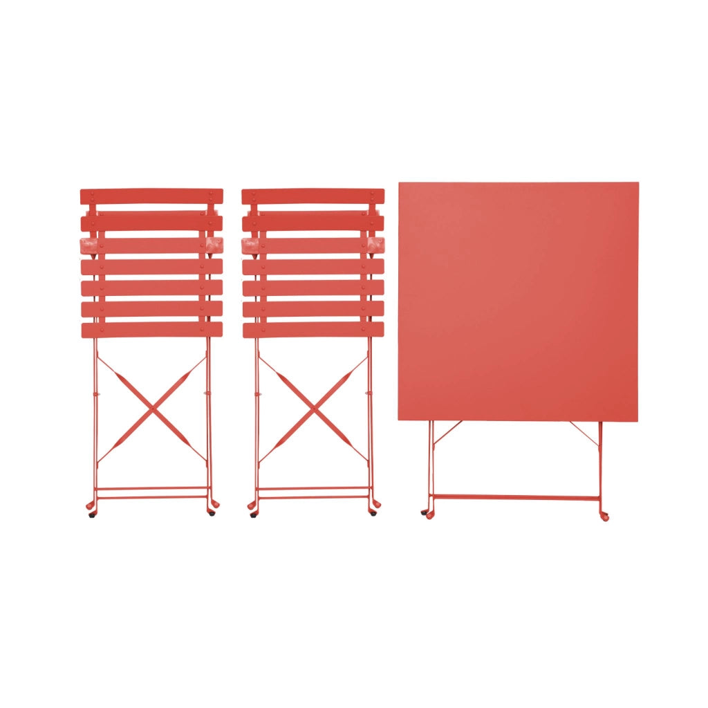 Set tavolo da giardino pieghevole in acciaio con 2 sedie, 70cm,