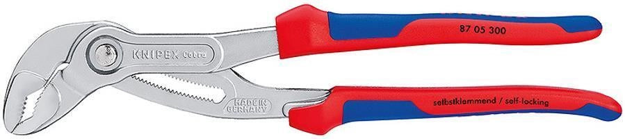 Knipex 87 05 300 Pinza a becco di pappagallo regolabile con 30 posizioni impugnature ergonomiche a due componenti acciaio cromo-vanadio colore Blu Rosso