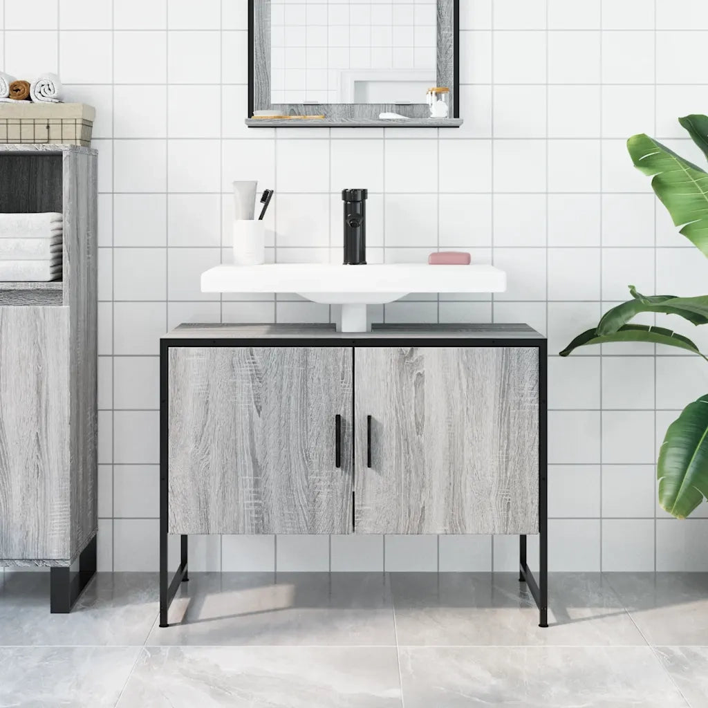 Mobile Lavabo | Armadio Lavabo Bagno Grigio Sonoma 60x30x60 cm Legno Multistrato
