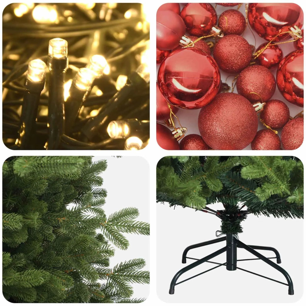 Albero di Natale artificiale con palline 120 cm 150 LED 3465885