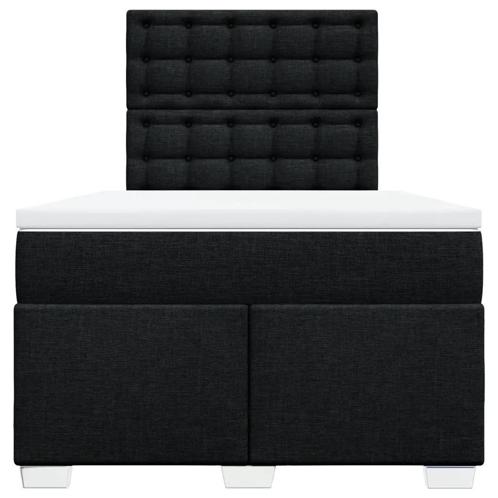 Giroletto a Molle con Materasso Nero 120x190 cm in Tessuto