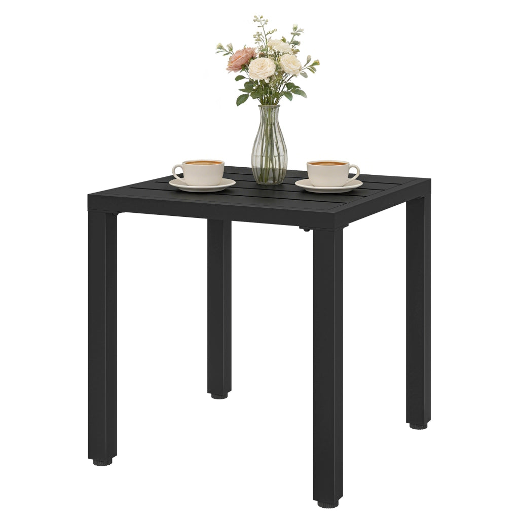 Tavolo da giardino quadrato ¨C Zephmum ¨C Nero metallo