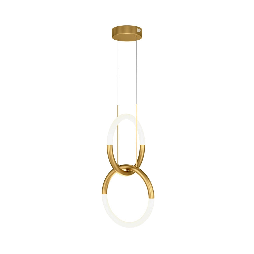 Lampadario A Sospensione Moderno Node Metallo Oro 2 Luci Led 18W