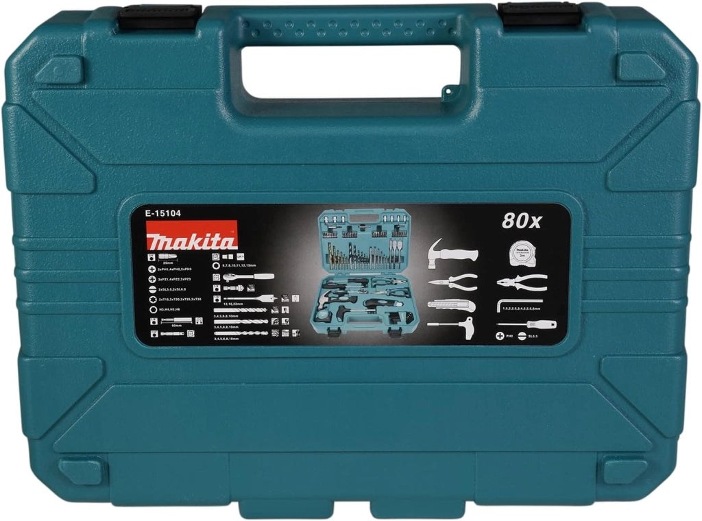 Makita E-15104 - Set di utensili manuali e punte da 80 pezzi