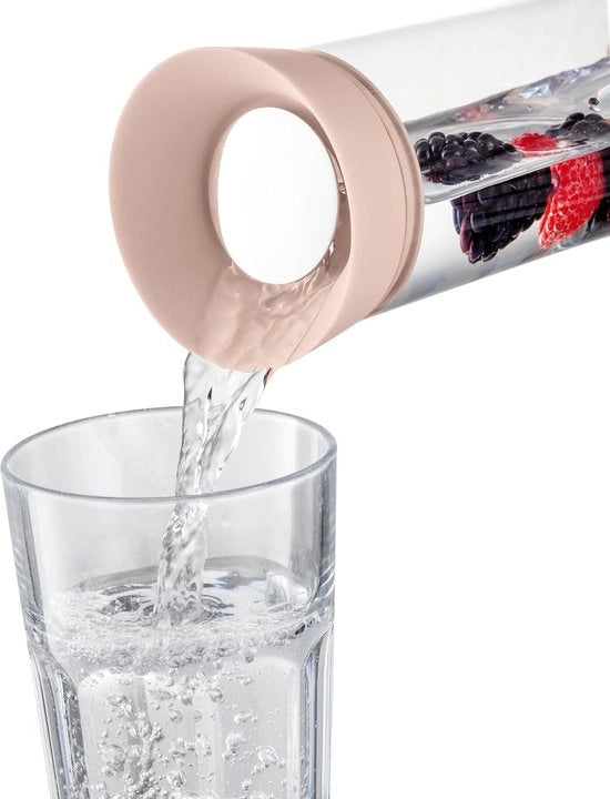Caraffa in vetro 1 litro con tappo e set di sorbetti (set di tovaglioli a fiori)