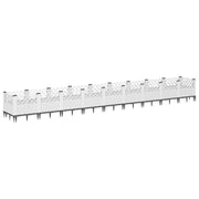 Fioriera | Cassetta per fiori | Vaso da Giardino con Picchetti Bianca 363,5x43,5x43,5 cm PP