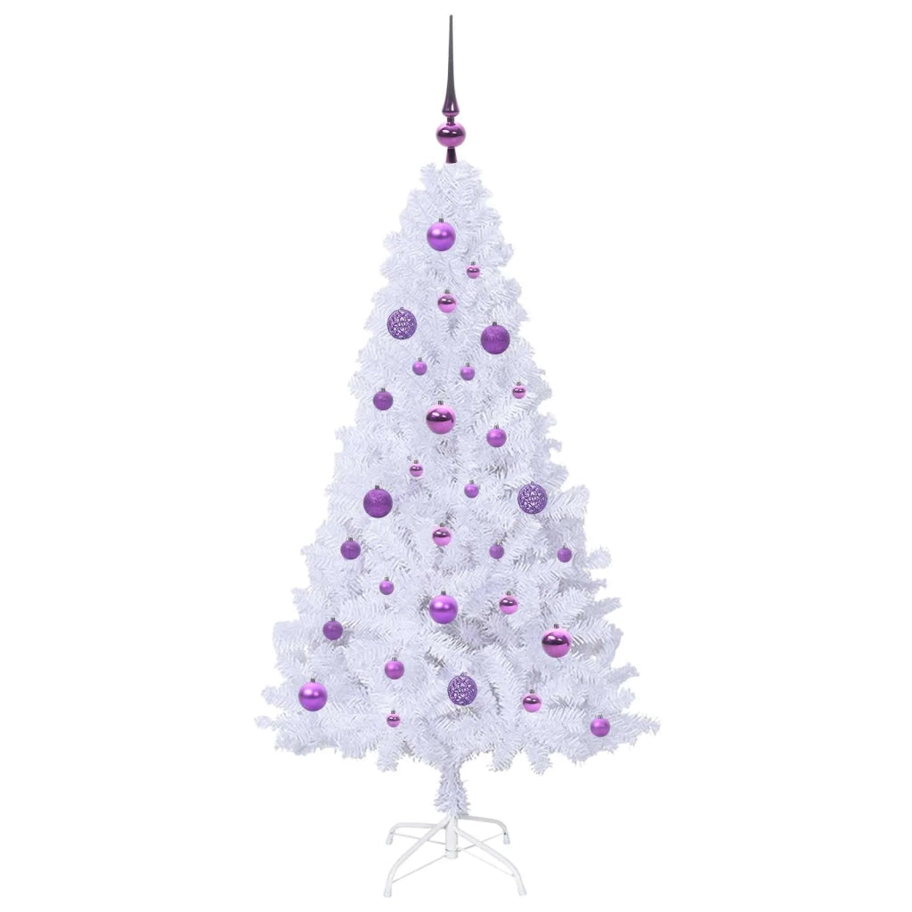 Albero di Natale artificiale Bianco 150 cm PVC e Acciaio