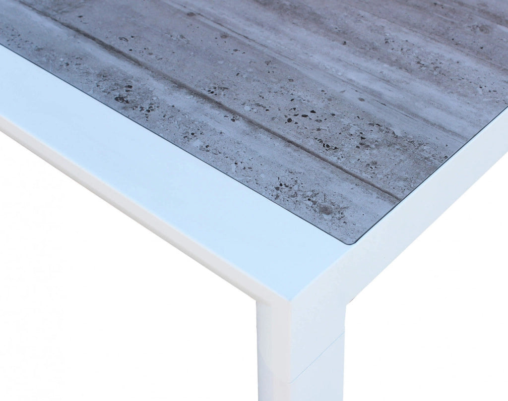 Tavolo Carson 195x90x74 h cm in Alluminio Bianco