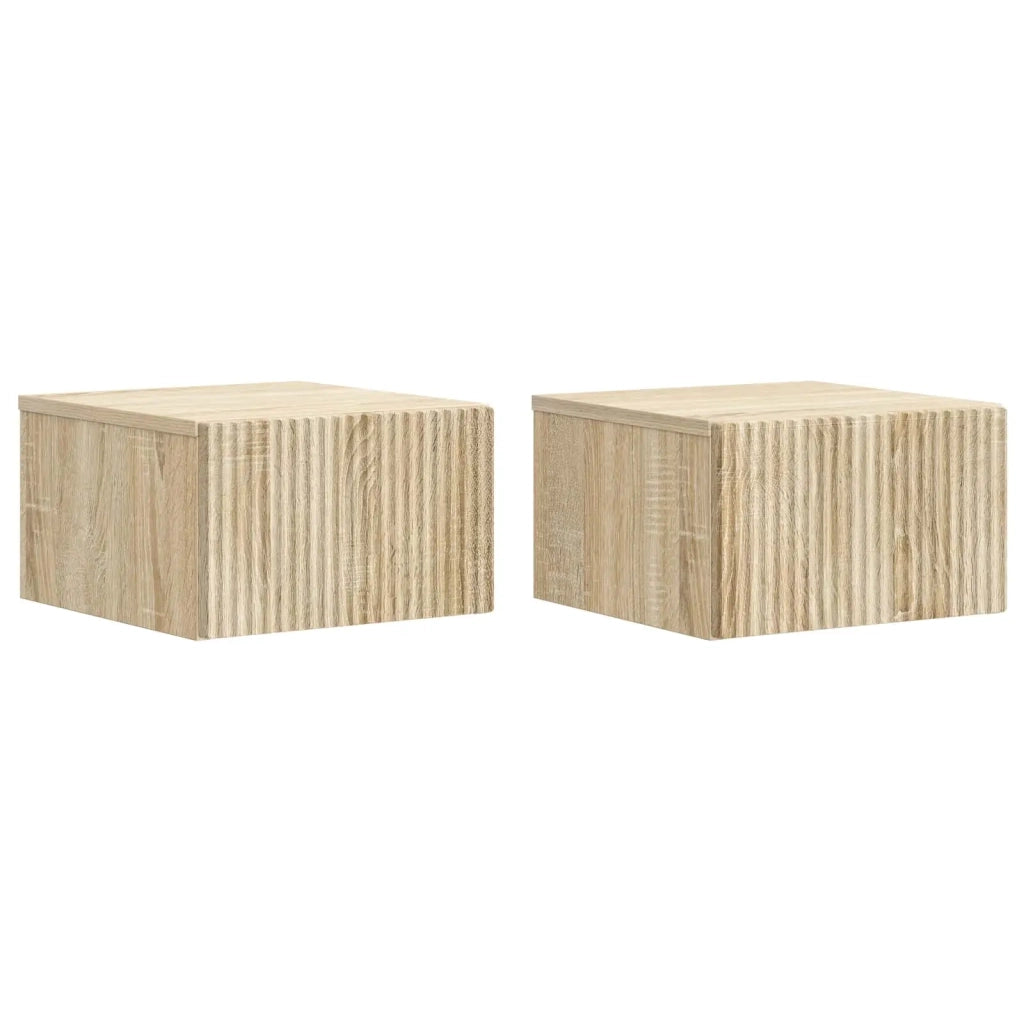 Mobiletto da notte a muro 2 pcs Rovere Sonoma 33 x 34,5 x 20 cm