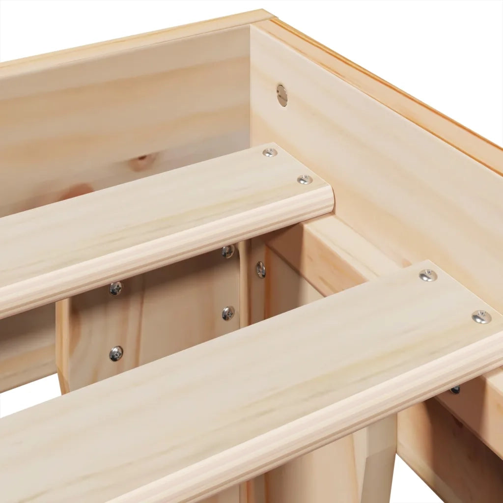Letto senza Materasso-Struttura Letto 150x200 cm in Legno Massello di Pino 332108