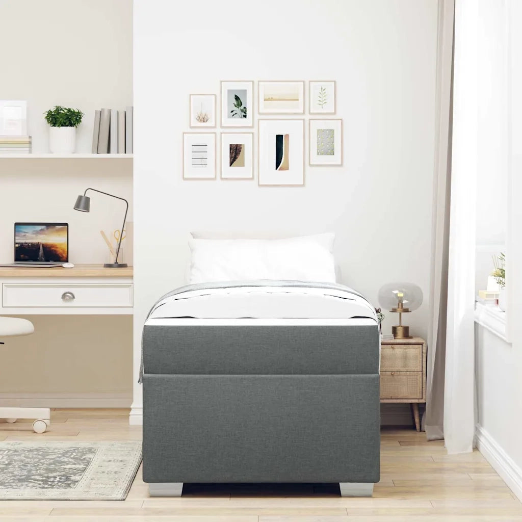 Struttura del letto Grigio scuro 80 x 200 cm Tessuto