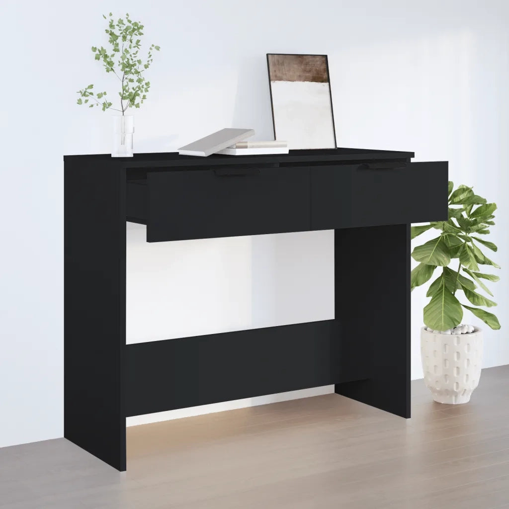 Tavolino Consolle | Tavolo d'Ingresso Nero 90x36x75 cm in Legno Multistrato